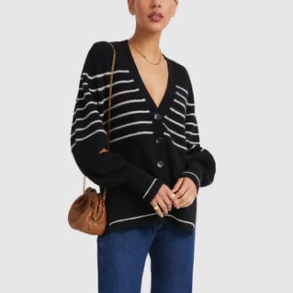 Maria McManus split sleeve fisherman rib cashmere blend cape cardigan - Picture 8 of 8